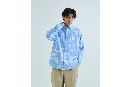 SOLID CAMO ONE POINT RELAXED FIT LS SHIRTS