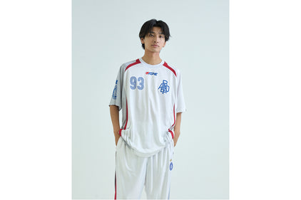 APA FRAME PATTERN MULTI LOGO RELAXED FIT FOOTBALL JERSEY