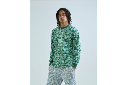 BAPE CARD CAMO COLLEGE LONG SLEEVE TEE BAPEC