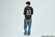 HEAVY WASH HAND DRAW FOOTBALL MULTI LOGO RELAXED FIT TEE