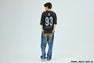 HEAVY WASH HAND DRAW FOOTBALL MULTI LOGO RELAXED FIT TEE