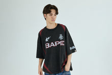 HEAVY WASH HAND DRAW FOOTBALL MULTI LOGO RELAXED FIT TEE