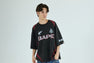 HEAVY WASH HAND DRAW FOOTBALL MULTI LOGO RELAXED FIT TEE