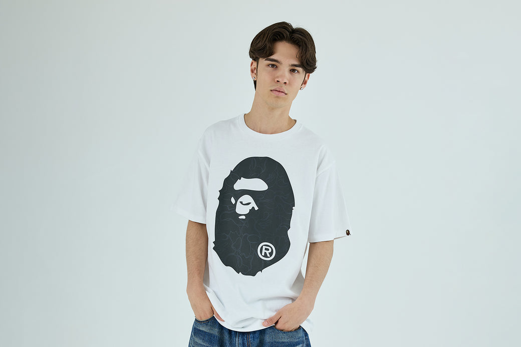 LINE CAMO BIG APE HEAD TEE | bape.com