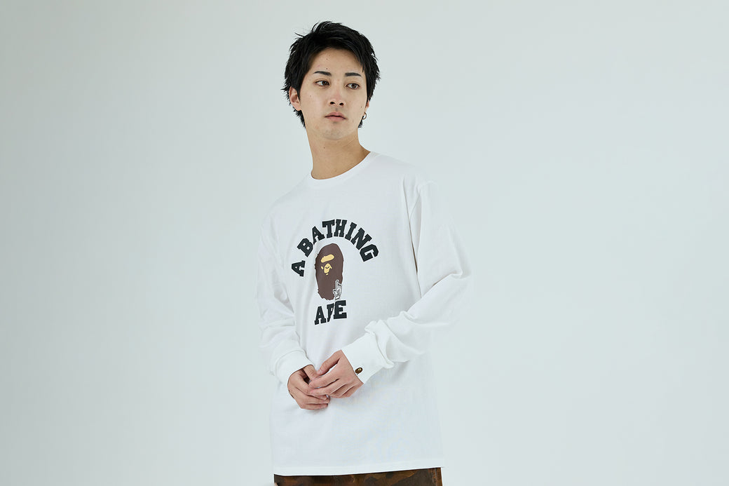 GO APE POINTER COLLEGE TEE LS TEE BAPEC | bape.com
