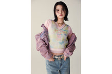 NEW MULTI CAMO METALLIC CROPPED KNIT VEST