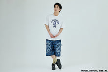 JAPANESE INDIGO ART CAMO COLLEGE TEE