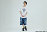 JAPANESE INDIGO ART CAMO COLLEGE TEE