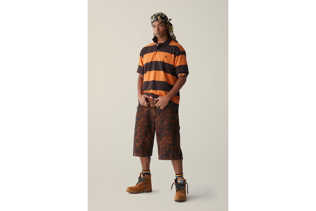 MILO ONE POINT STRIPE RELAXED FIT POLO | bape.com