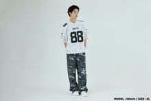 SOLID CAMO MULTI LOGO RELAXED FIT FOOTBALL JERSEY TEE