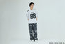 SOLID CAMO MULTI LOGO RELAXED FIT FOOTBALL JERSEY TEE