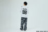 SOLID CAMO MULTI LOGO RELAXED FIT FOOTBALL JERSEY TEE