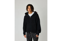 CABLE KNIT SHARK RELAXED FIT FULL ZIP HOODIE