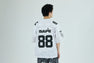 SOLID CAMO MULTI LOGO RELAXED FIT FOOTBALL JERSEY TEE