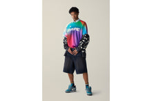 TIE DYE STA STRIPE PATTERN RELAXED FIT FOOTBALL JERSEY TEE