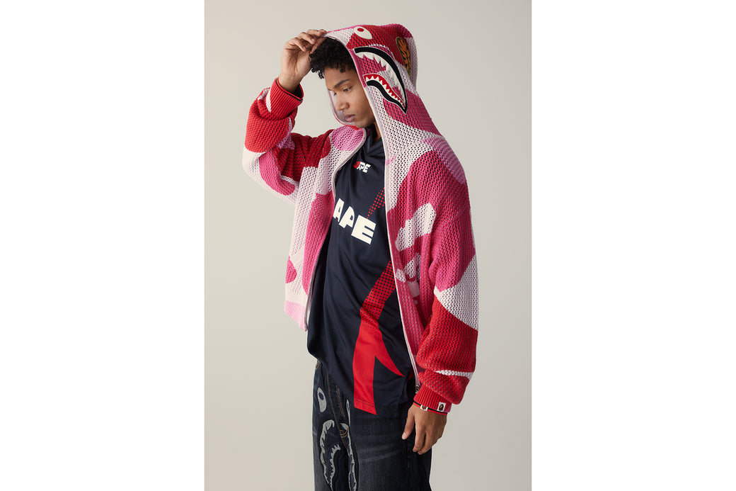 ABC CAMO CROCHET SHARK RELAXED FIT FULL ZIP HOODIE | bape.com