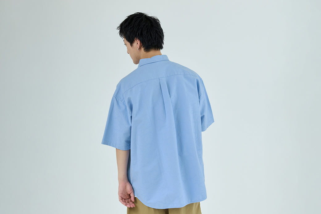 ONE POINT LINE CAMO JACQUARD OXFORD SS SHIRT | bape.com
