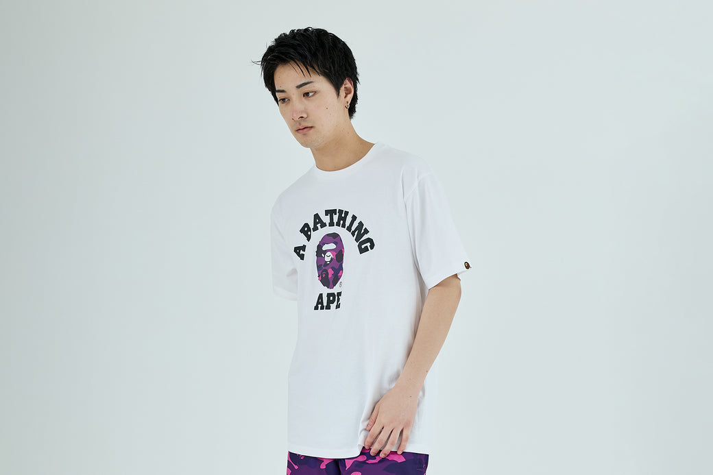 COLOR CAMO COLLEGE TEE | bape.com