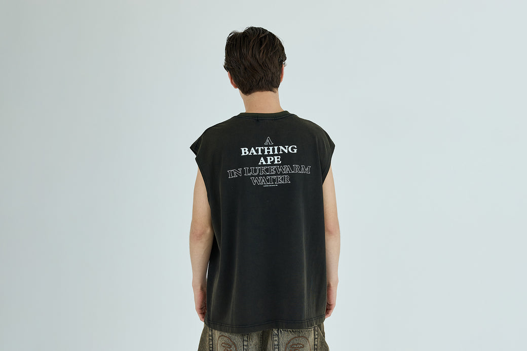 HEAVY WASH APE HEAD CROPPED FIT TANK TOP | bape.com
