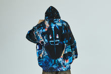 OVERALL PRINT CREASE RELAXED FIT PULLOVER HOODIE