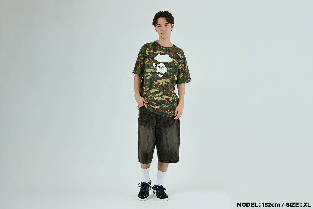 BAPE STA PATCH 13 OZ RELAXED FIT DENIM SHORTS | bape.com