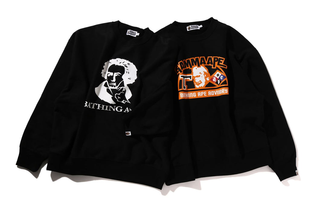 CLASSIC GAMMA APE RELAXED FIT CREWNECK | bape.com