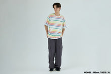 GRADIENT RAINBOW STRIPE ONE POINT TEE