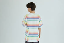 GRADIENT RAINBOW STRIPE ONE POINT TEE