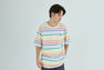 GRADIENT RAINBOW STRIPE ONE POINT TEE