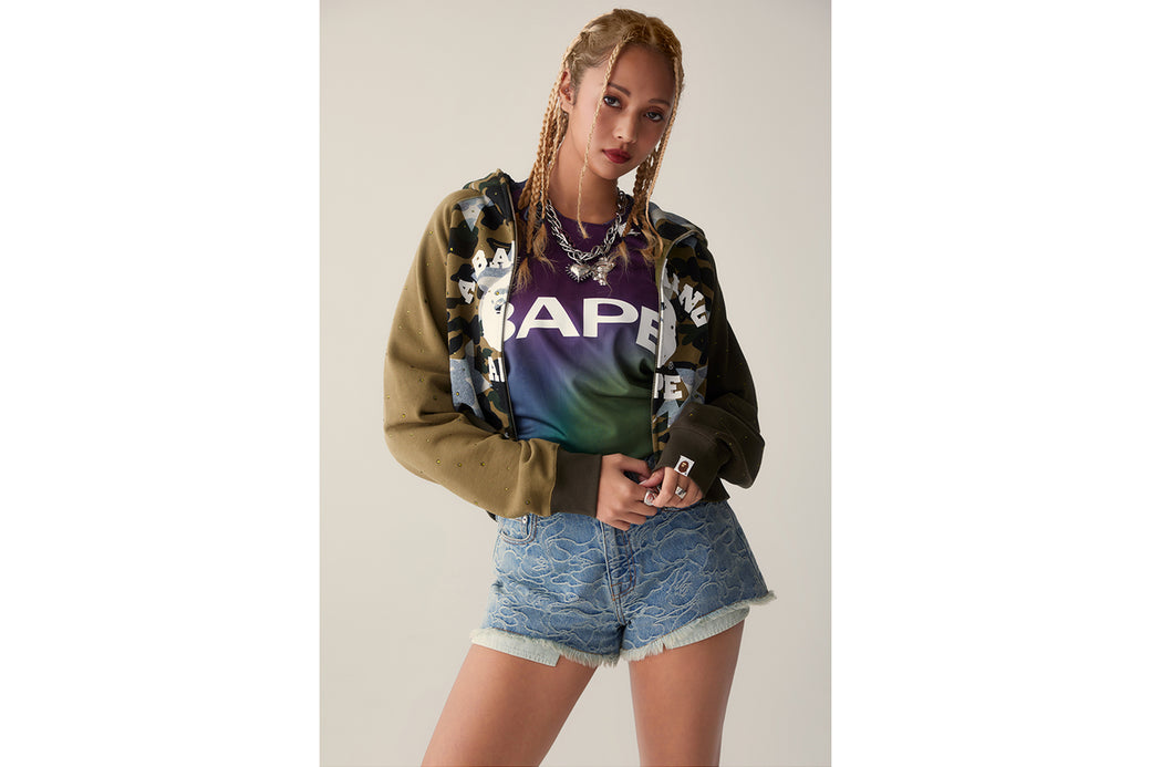 STA OVER PRINT 1ST CAMO CRYSTAL STONE COLLEGE FULL ZIP HOODIE