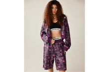 COLOR CAMO APE HEAD SEQUIN CROPPED FULL ZIP HOOOIE