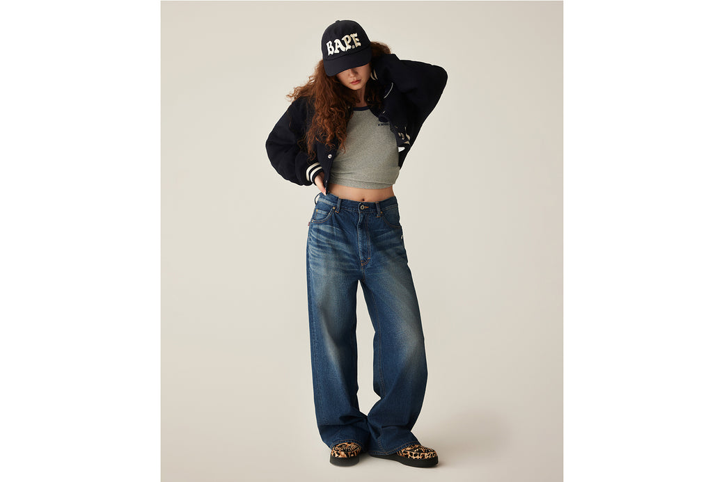 A BATHING APE CROPPED VARSITY JACKET | bape.com