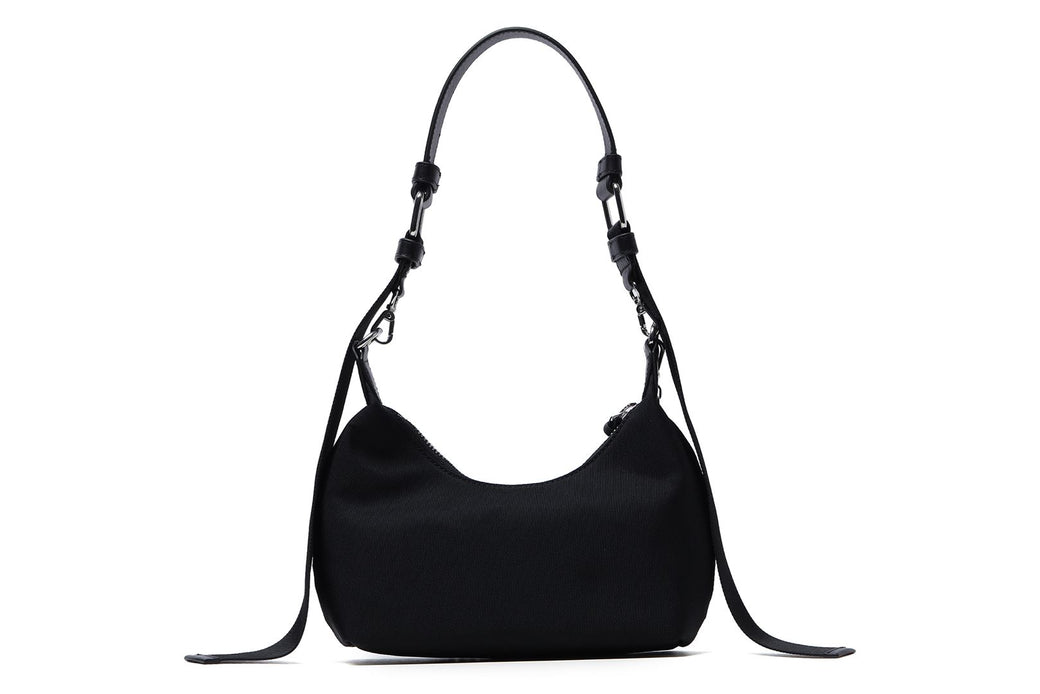 Black nylon baguette bag sale