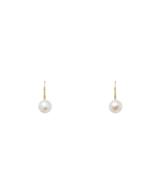 BAPY LOGO PEARL EAR STUDS