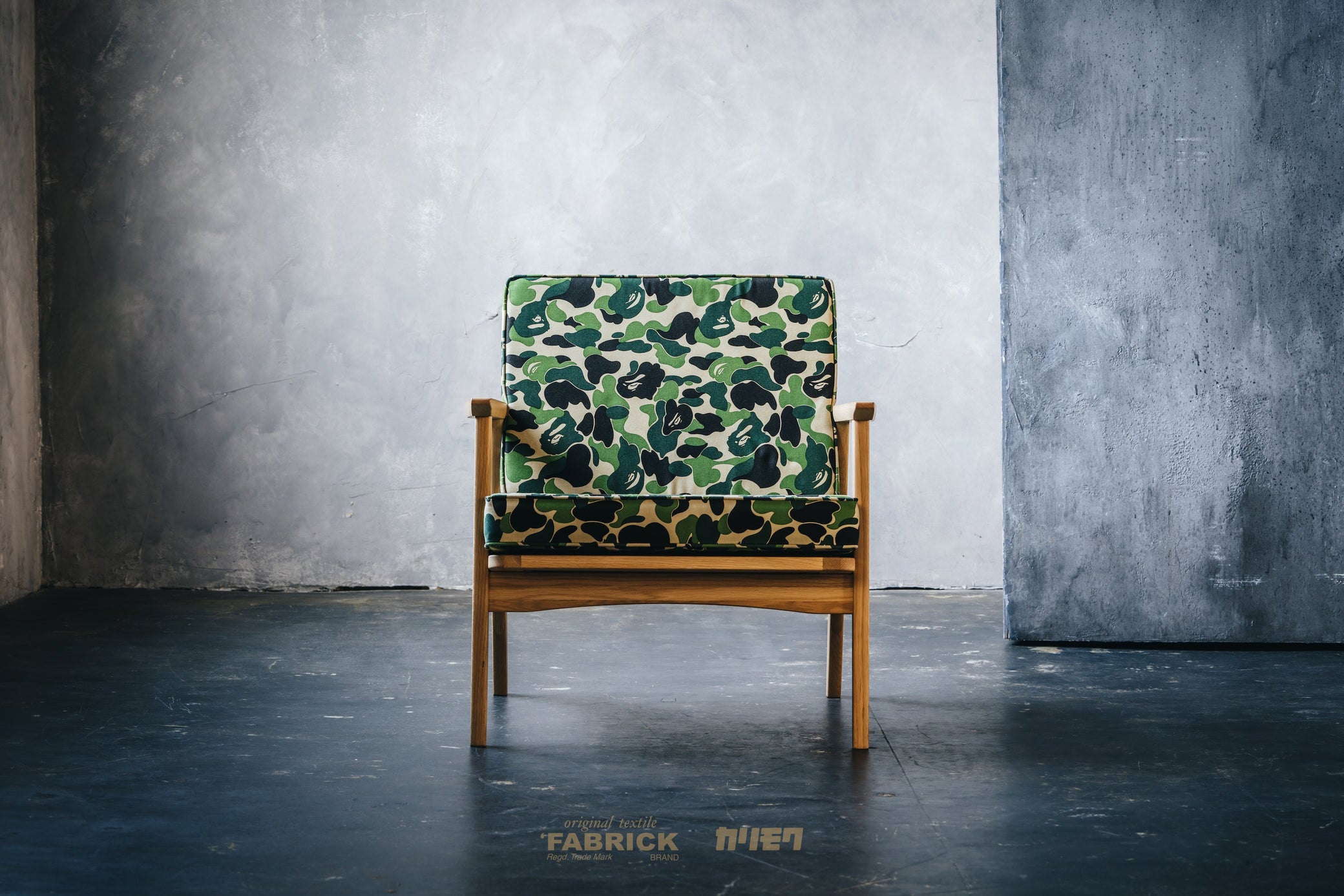 BAPE X FABRICK X KARIMOKU ABC CAMO SINGLE SEAT SOFA BAPE HOME 