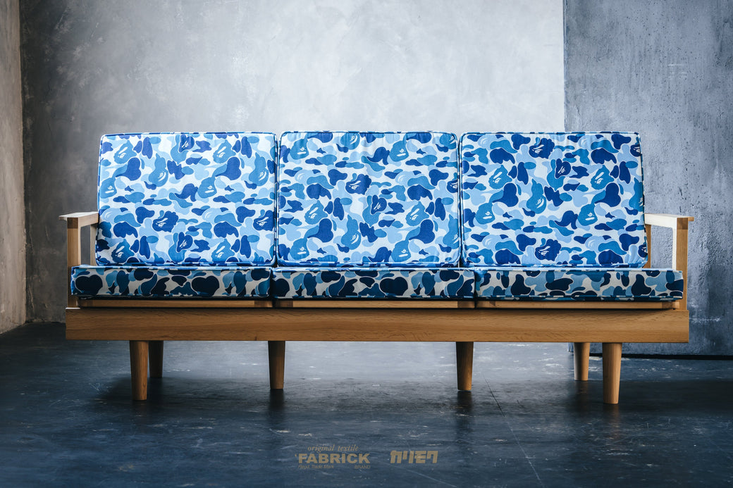 BAPE X FABRICK X KARIMOKU ABC CAMO THREE SEAT SOFA BAPE HOME