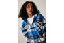 BAPE CHECK HALF ZIP HOODIE SHIRT