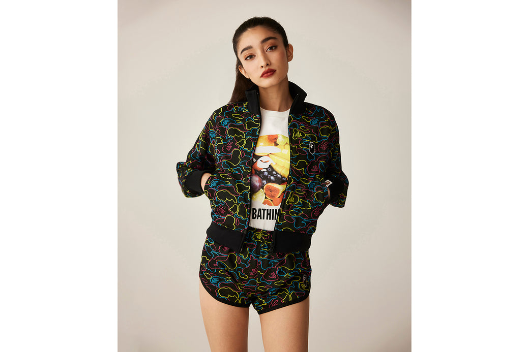 【A BATHING APE】NEON CAMO JACQUARD TRACK JACKET 要在庫確認 NEON CAMO JACQUARD TRACK JACKET | bape.com