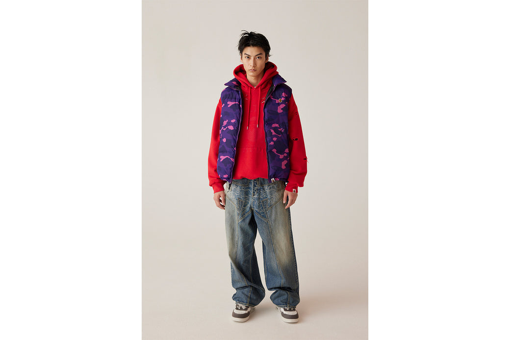 DESTROYED COLLEGE RELAXED FIT LAYERED PULLOVER HOODIE | bape.com DESTROYED COLLEGE RELAXED FIT LAYERED PULLOVER HOODIE | bape.com