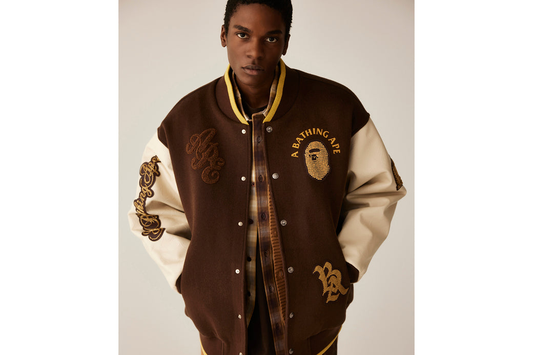ジャケット・アウター ape 25SS LINE CAMO WOOL VARSITY JACKET LINE CAMO MULTI LOGO WOOL VARSITY JACKET | bape.com