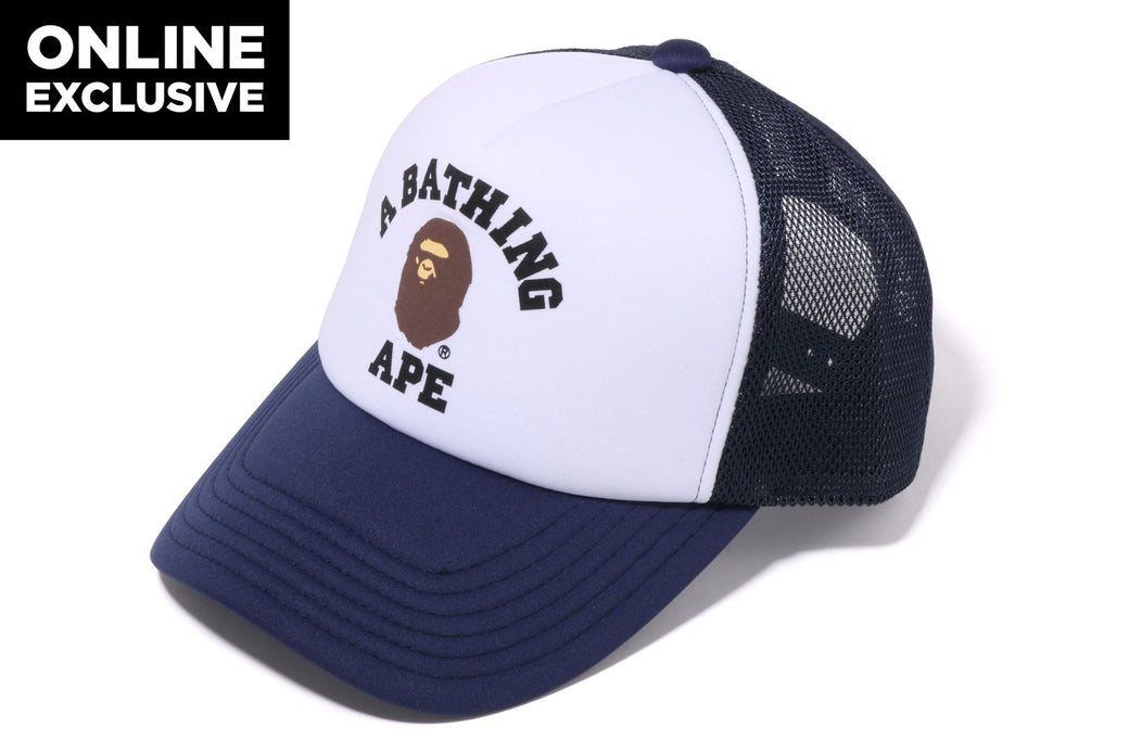 A BATHING APE レッドカモ カレッジロゴ メッシュキャップ 猿迷彩 - 帽子