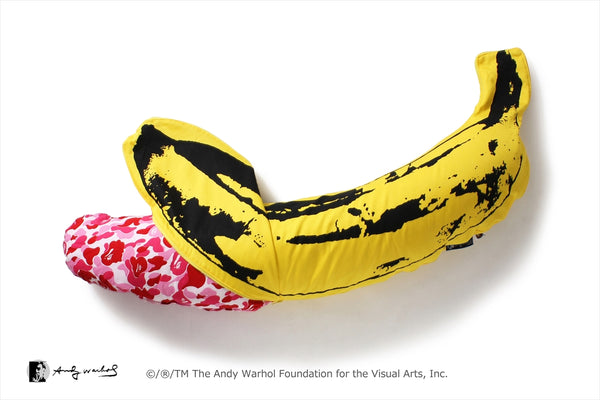 【 BAPE X MEDICOM TOY X ANDY WARHOL 】ABC CAMO BANANA CUSHION M | bape.com