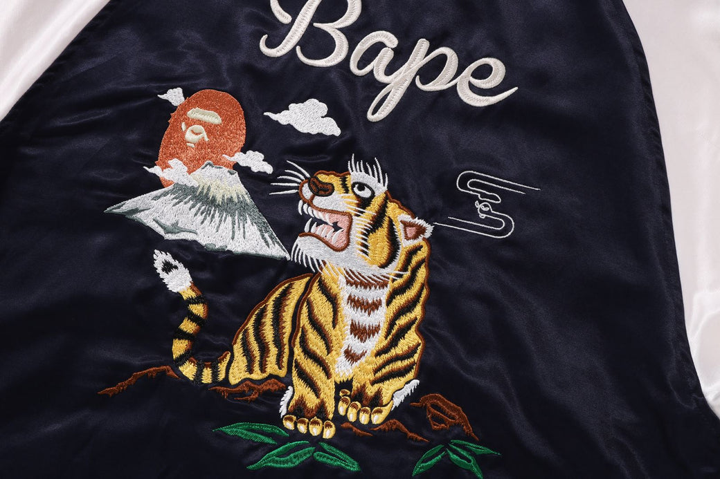 Bape tiger embroidery sale reversible light bomber