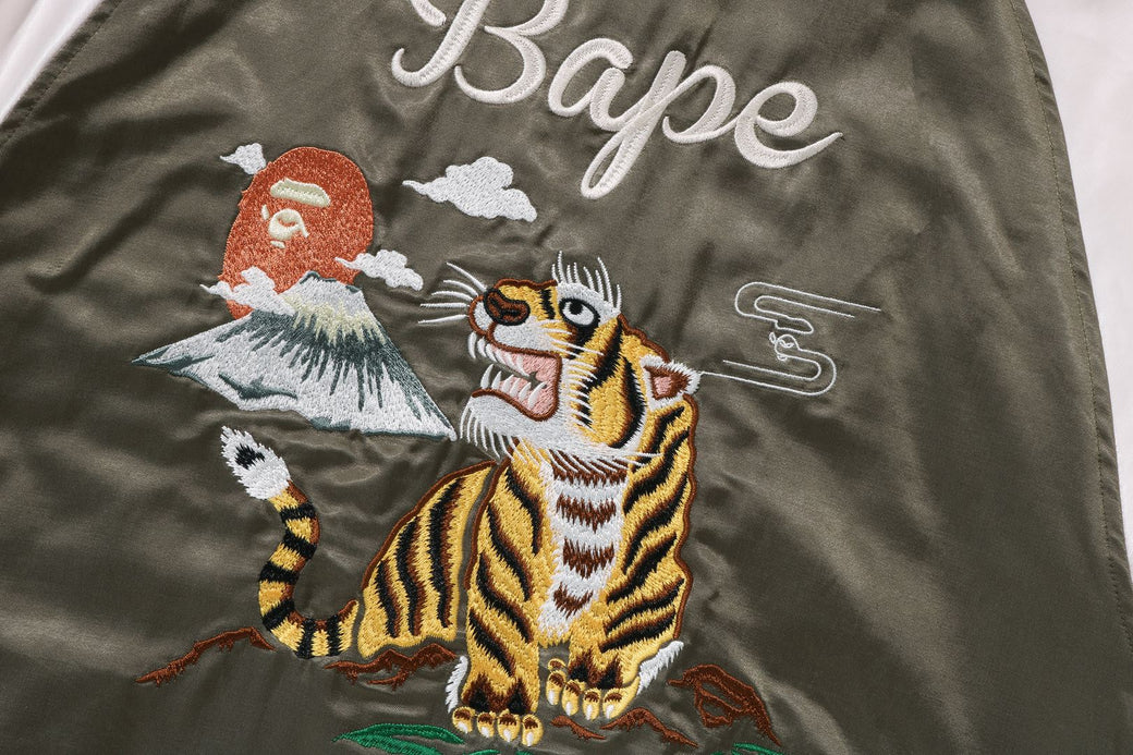 Bape tiger embroidery reversible light clearance bomber