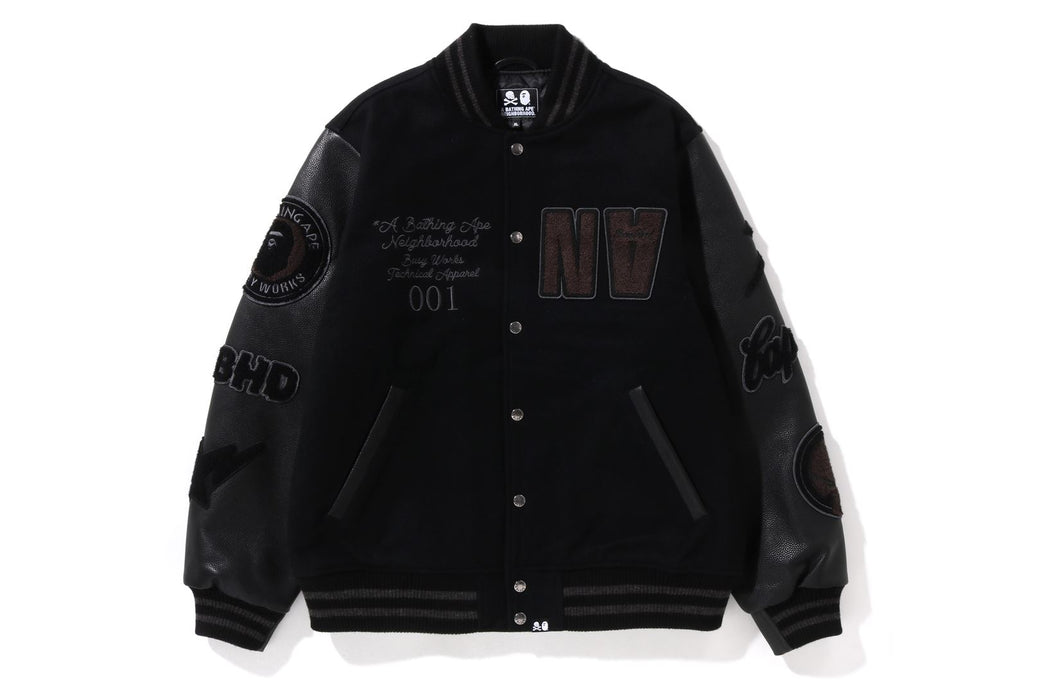 【 BAPE X NBHD 】VARSITY JACKET