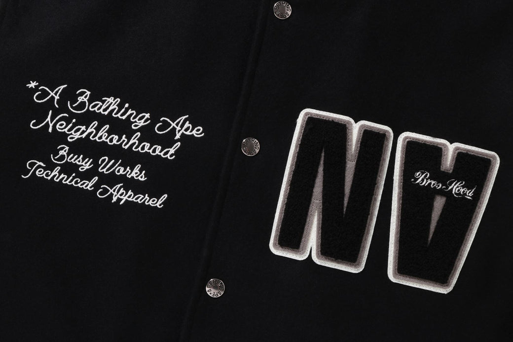 【 BAPE X NBHD 】VARSITY JACKET