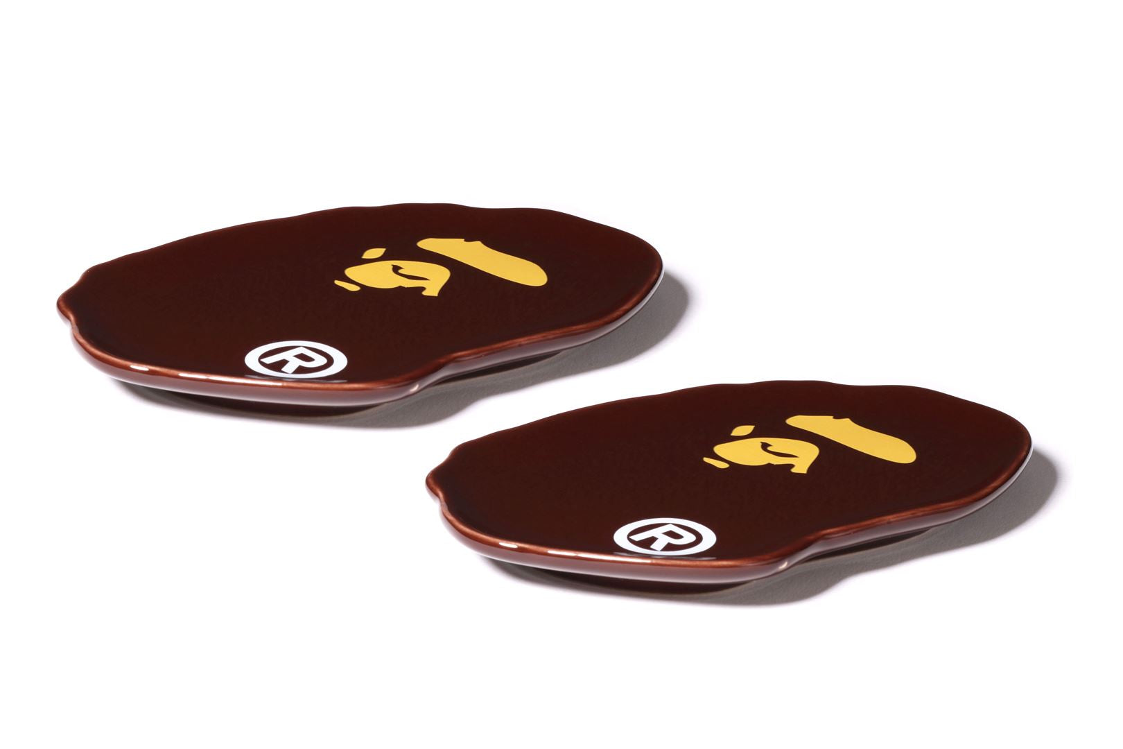 A BATHING APE BAPE APE HEAD Keychain Key Holder Brown Auth