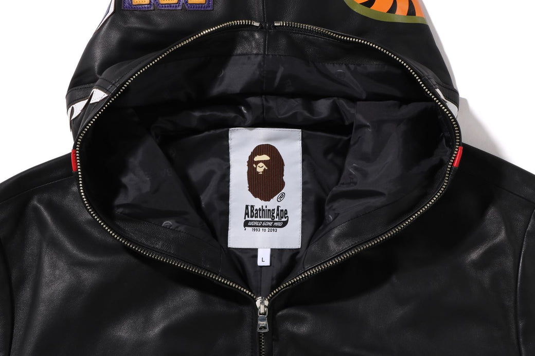 LEATHER SHARK FULL ZIP JACKET | bape.com