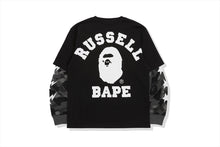 【 BAPE X RUSSELL 】COLOR CAMO COLLEGE LAYERD L/S TEE