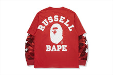 【 BAPE X RUSSELL 】COLOR CAMO COLLEGE LAYERD L/S TEE
